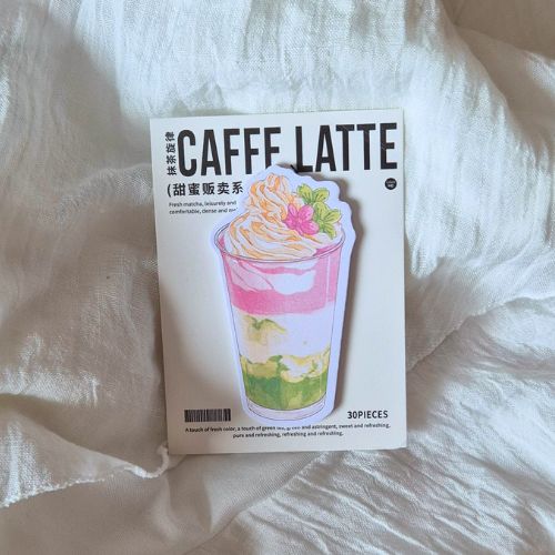 Notizblock Kaffee Design, Girly, Organizer, TODO Listen,n Schreibwaren, Form Kaffee Becher, Matcha Latte, Strwaberry Latte