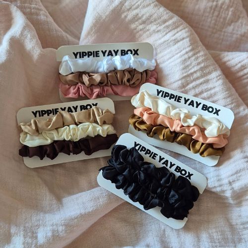 Scrunchie, Haargummi, Haarband, Satin, 3er-Set