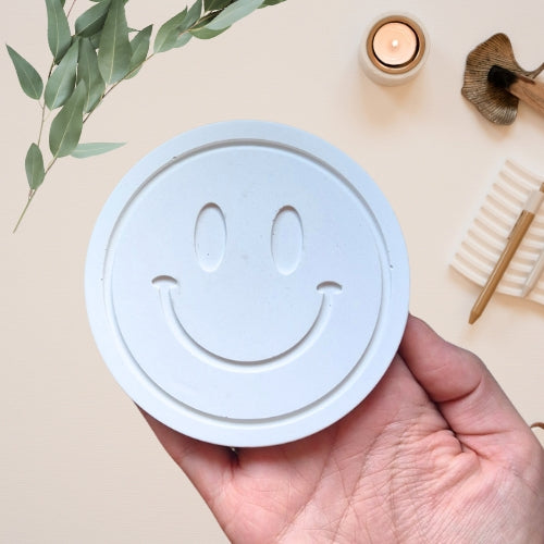 Untersetzer, Coaster, Smiley, Smile, lächelndes Gesicht, Untersetzer aus Gießpulver, handmade
